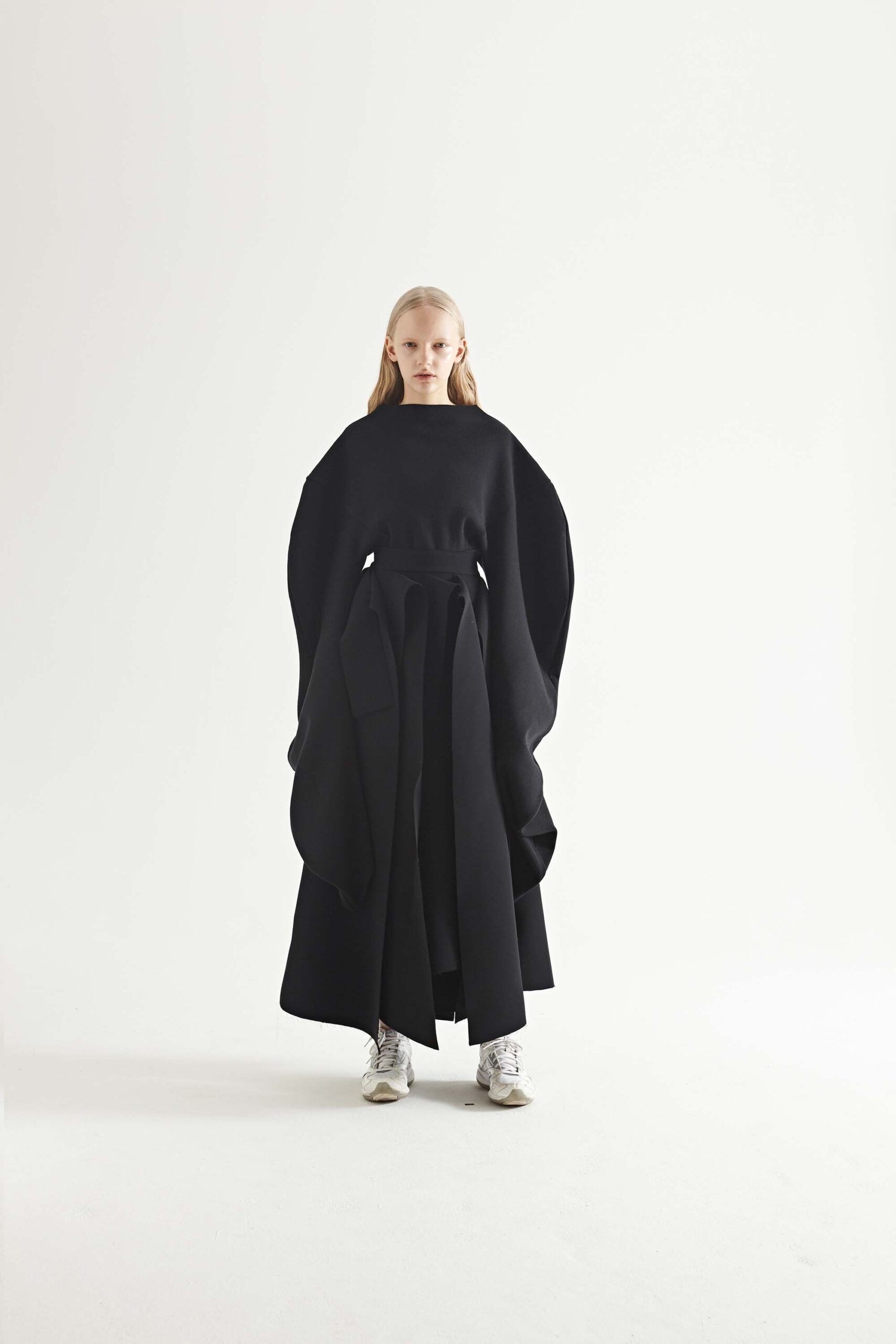 black wool relaxed dress