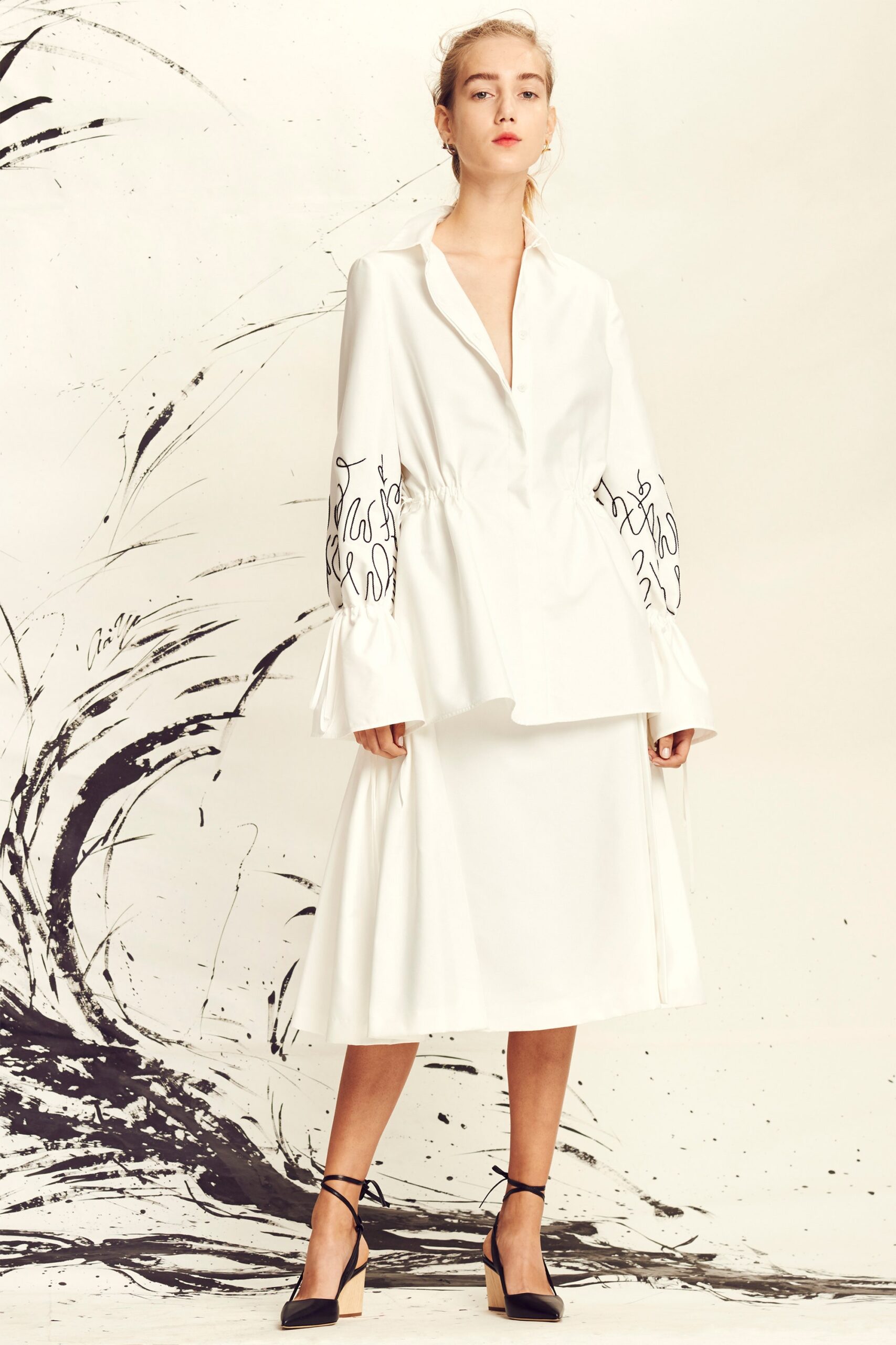 white fitted midi dress