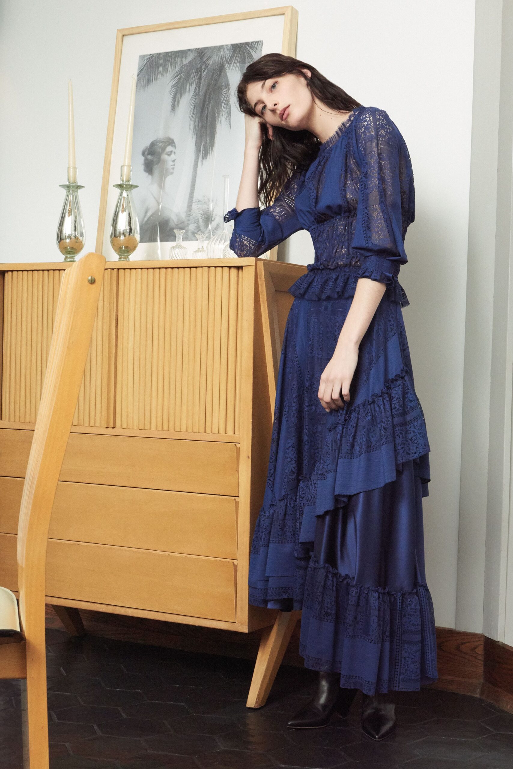 blue lace maxi dress