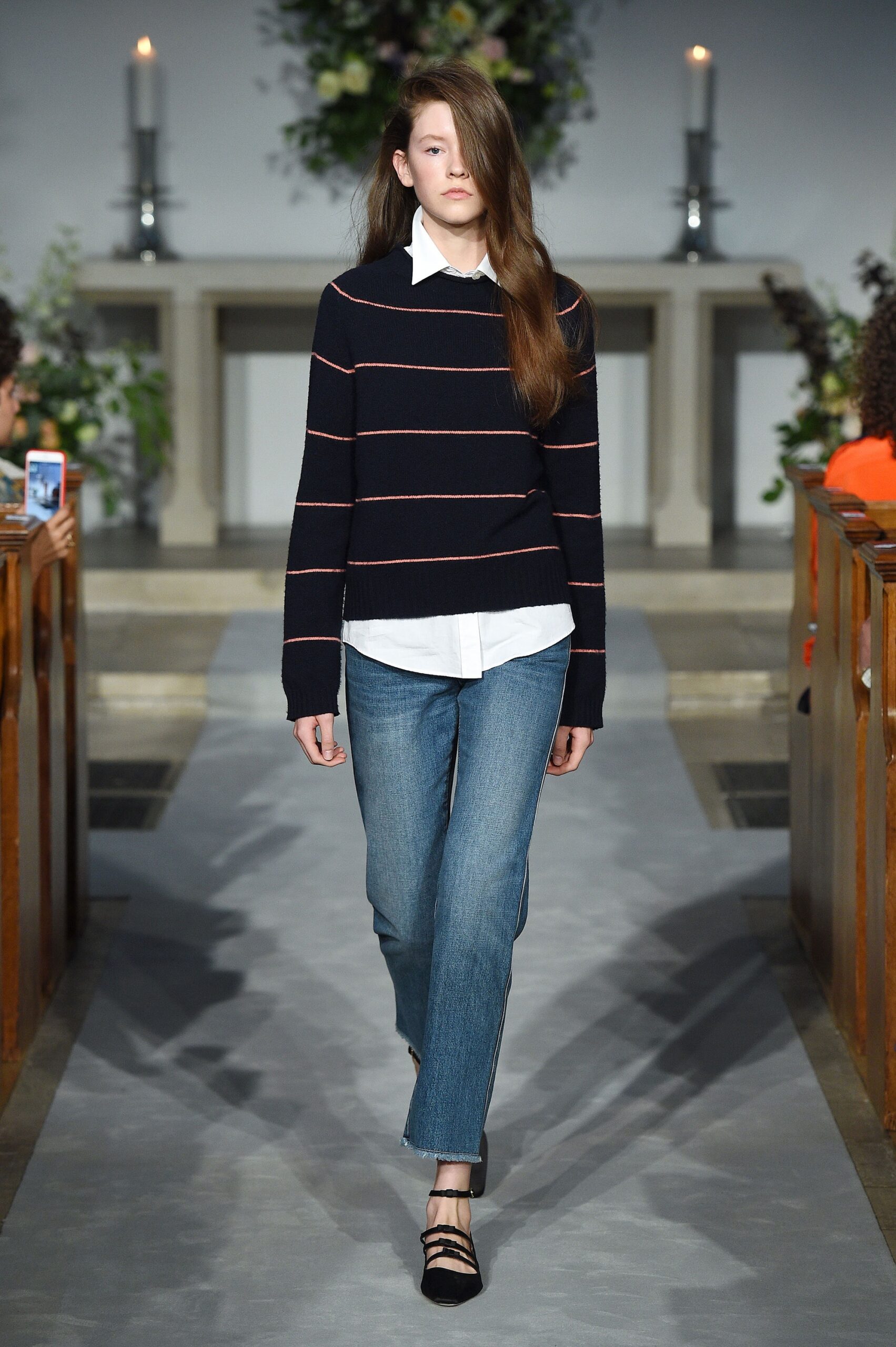 striped sweater with jeans