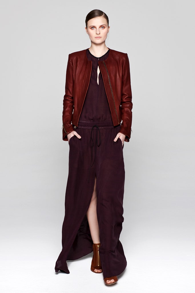 purple silk sleeveless v-neck relaxed draped maxi dress