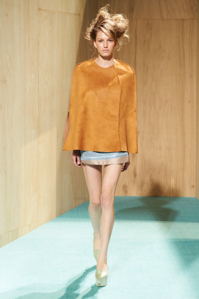 brown leather relaxed cape