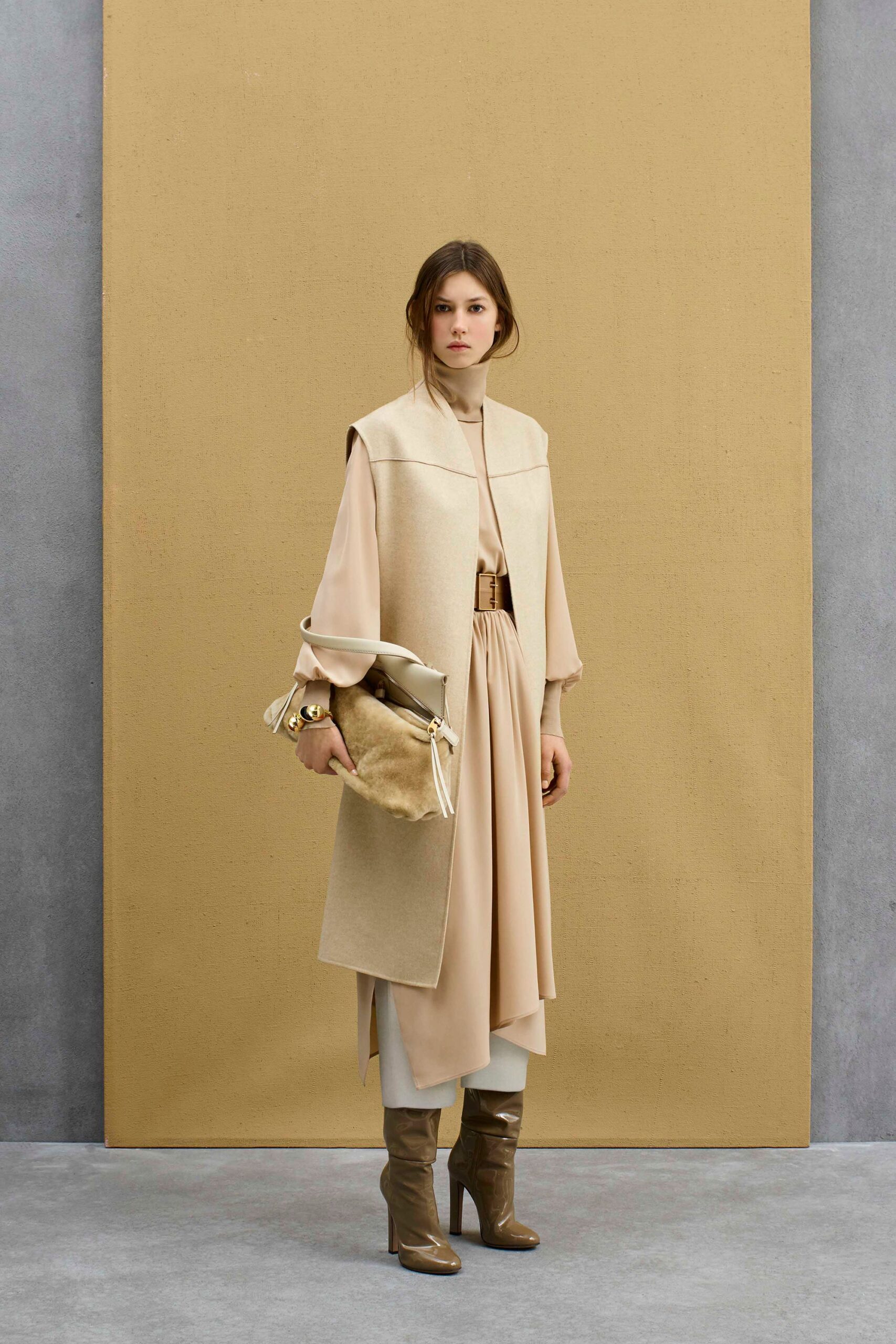 gold leather textured bag