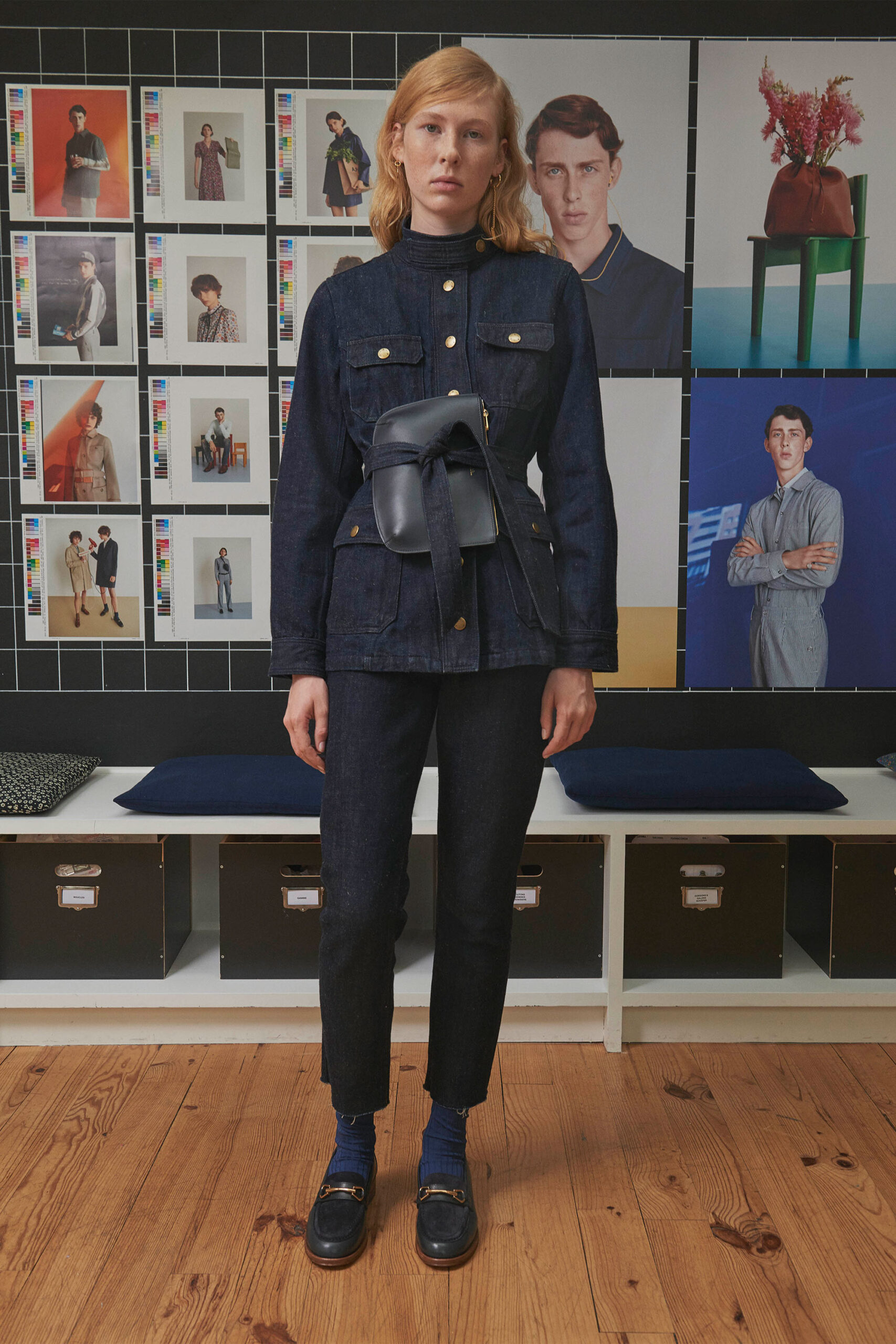 blue denim jacket and pants