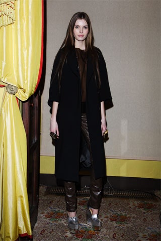 brown leather slim zippered pants