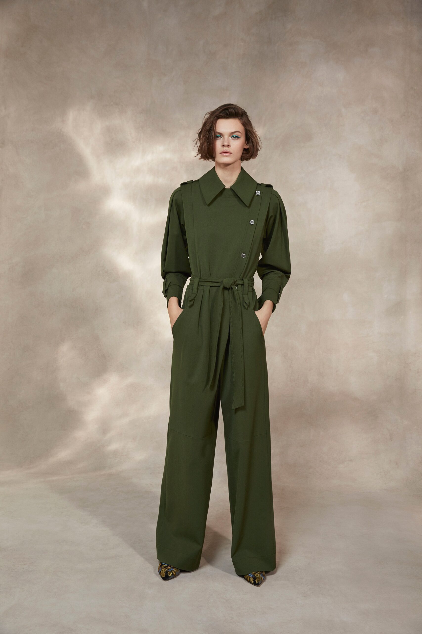 green relaxed jumpsuit