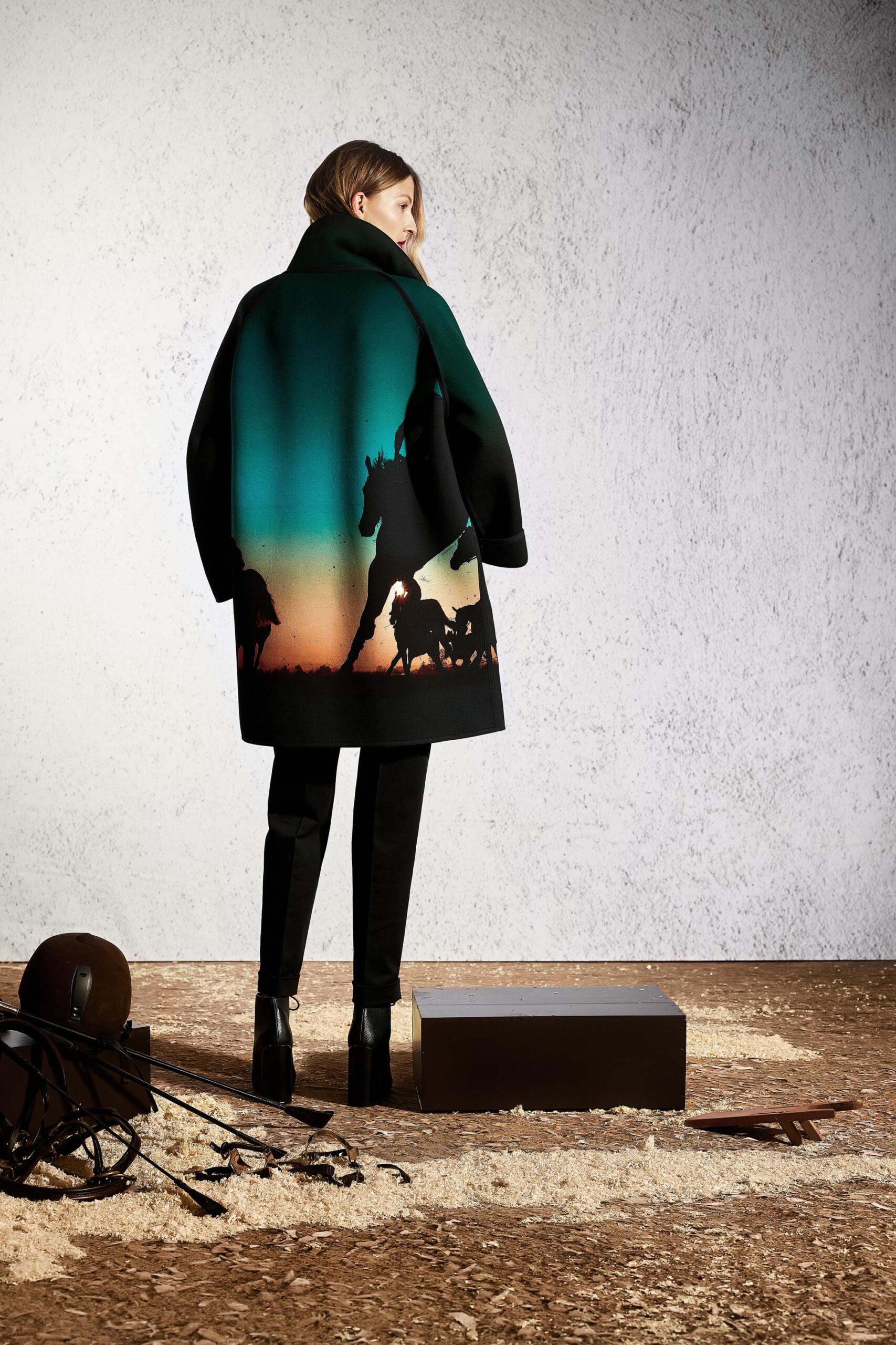 oversized black wool coat