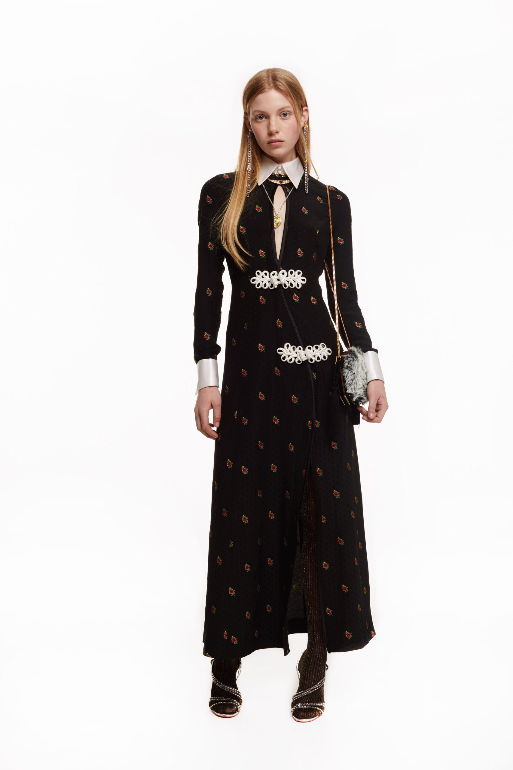 black embroidered maxi dress