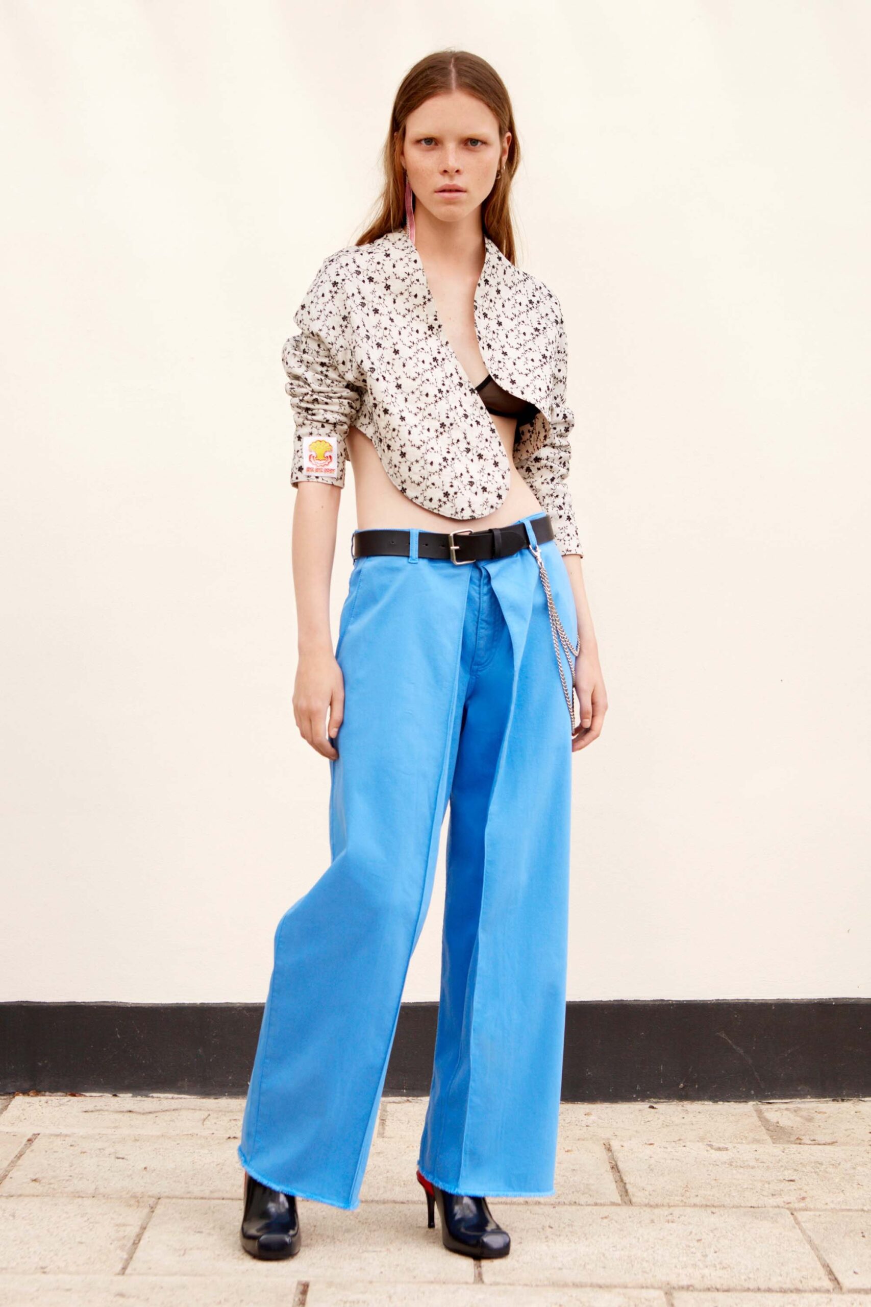 printed shirt with wide-leg pants
