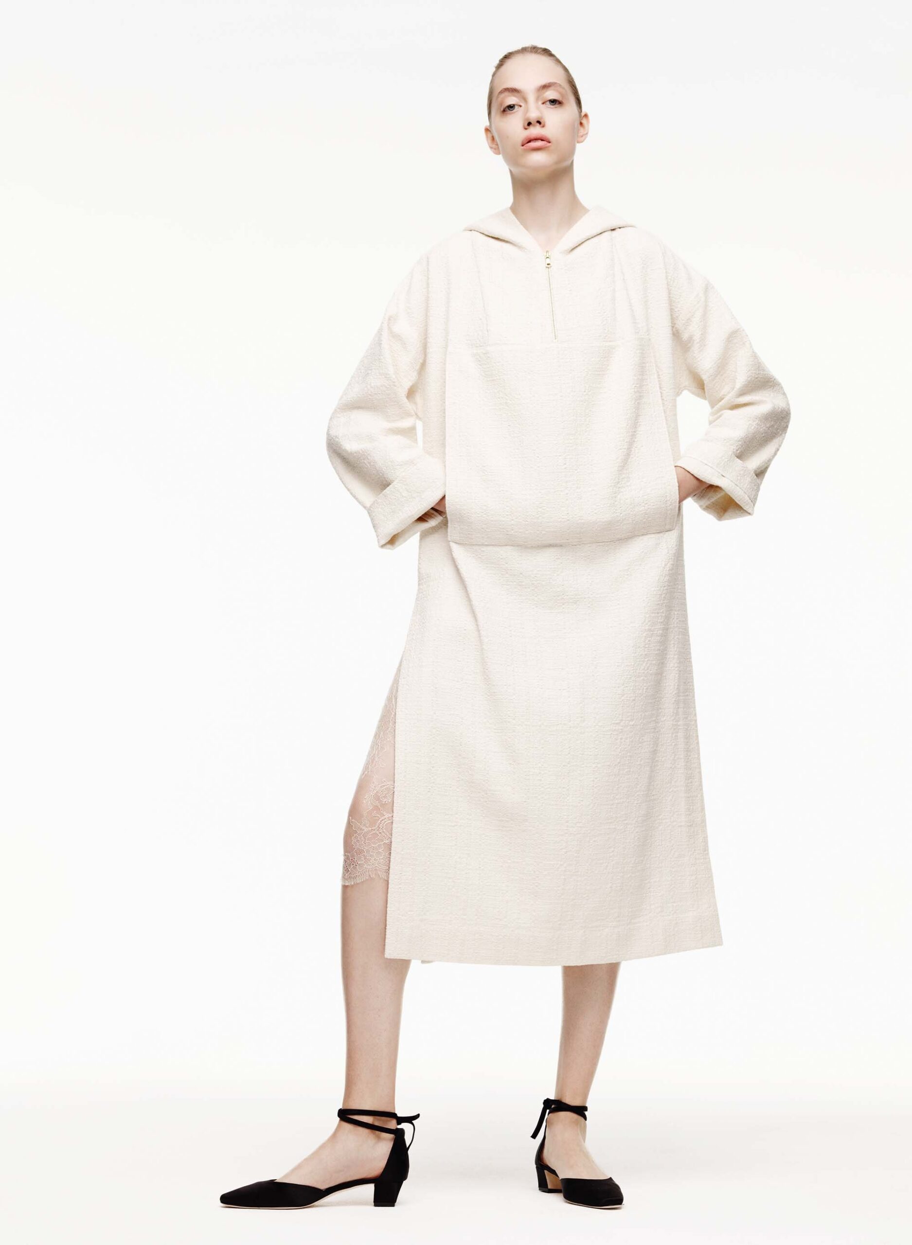 relaxed white cotton dress