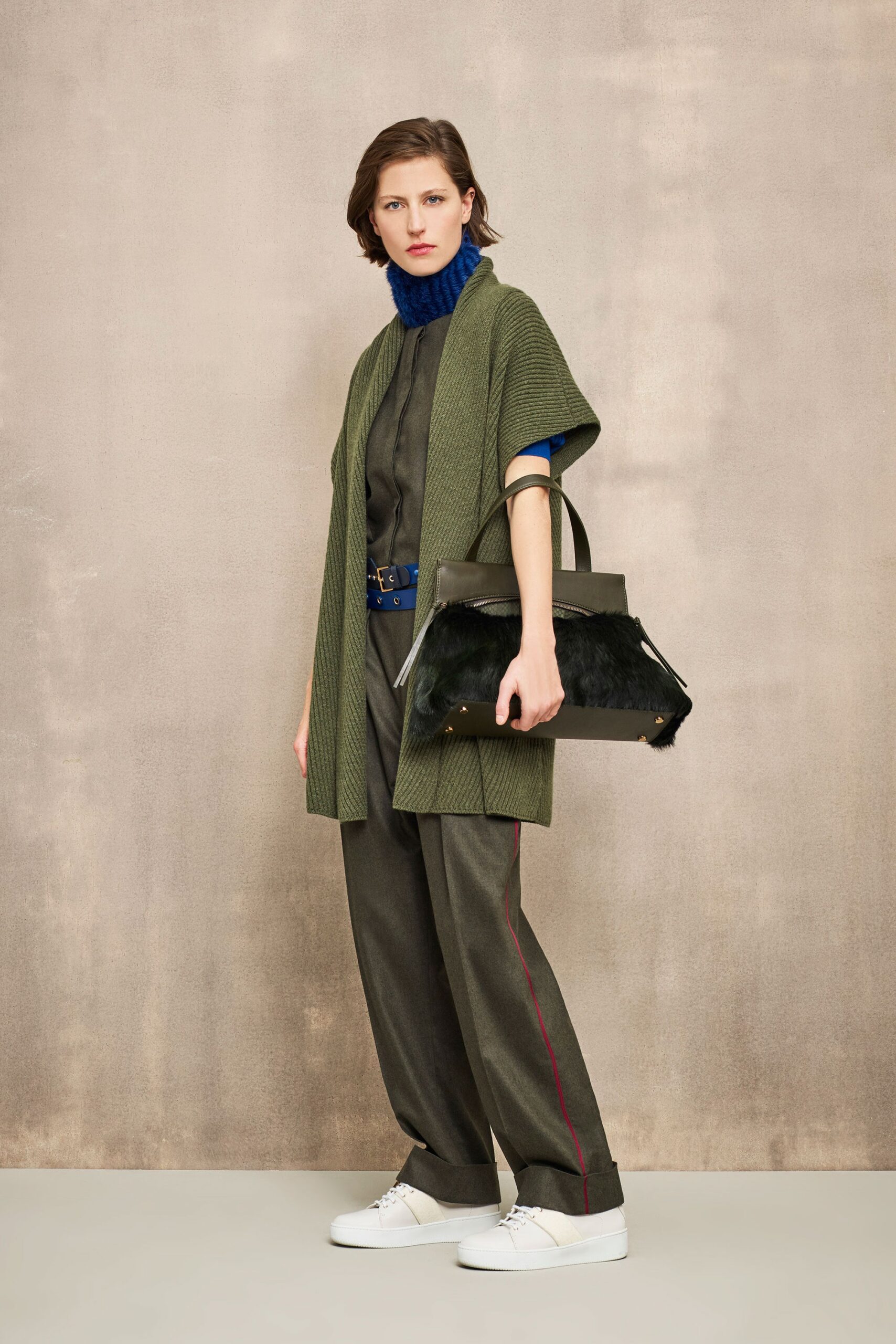 green cotton sleeveless relaxed layered jacket