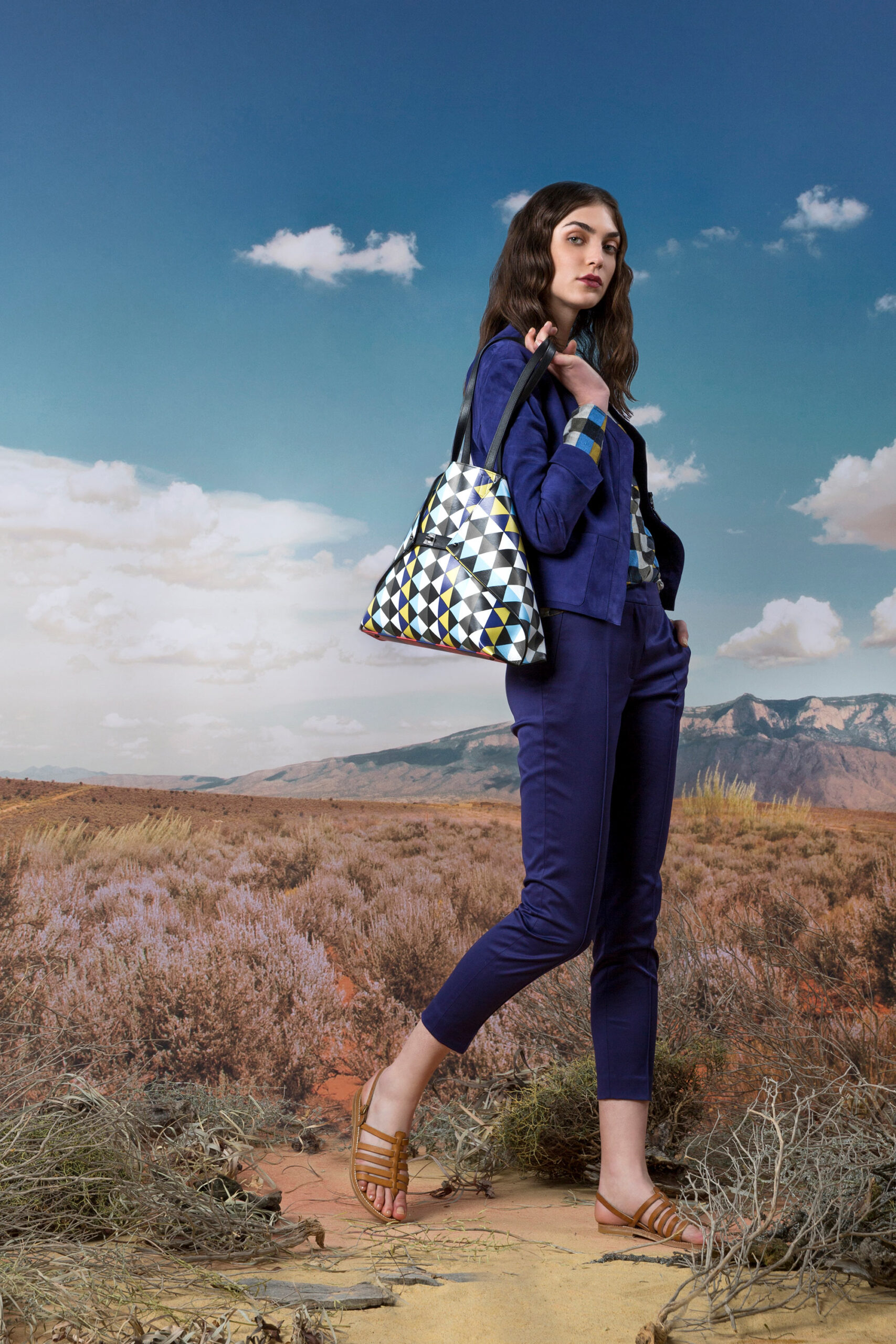 blue tailored blazer and pants