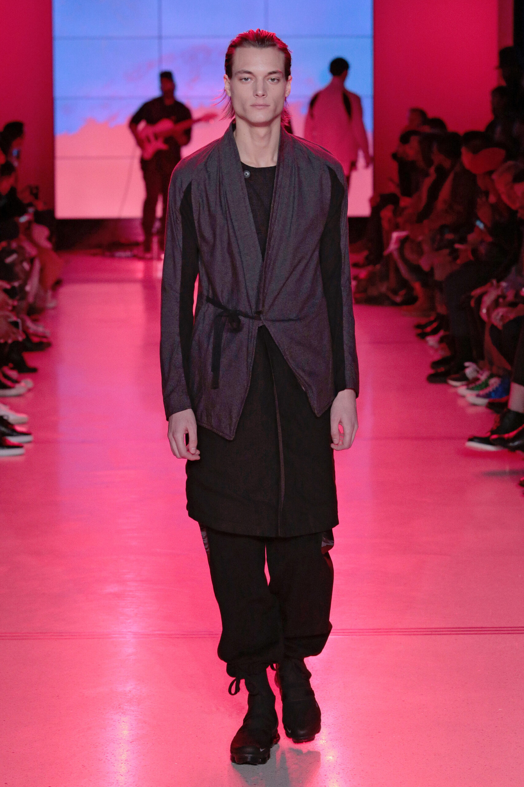 black gray relaxed jacket and pants