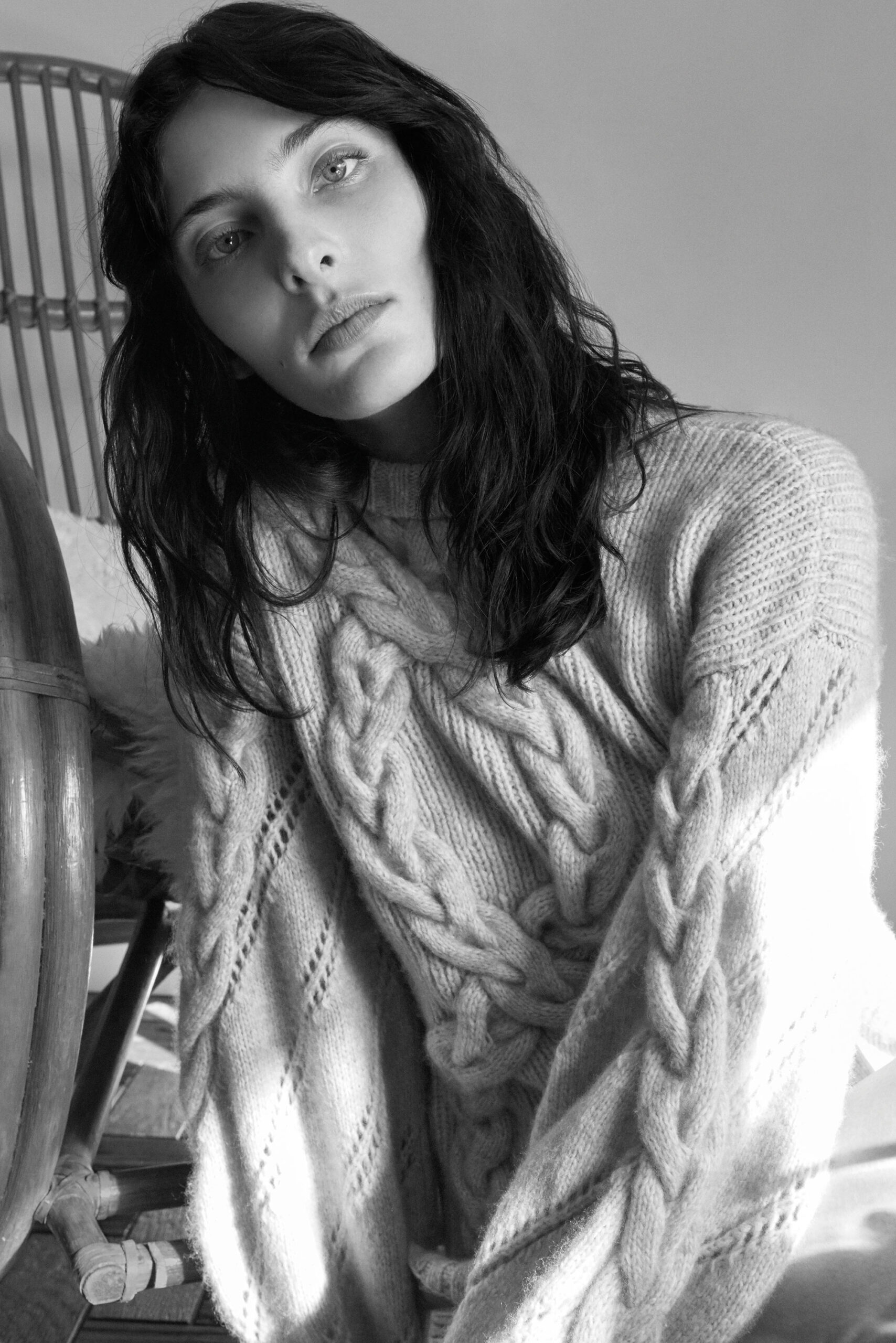 gray wool relaxed sweater