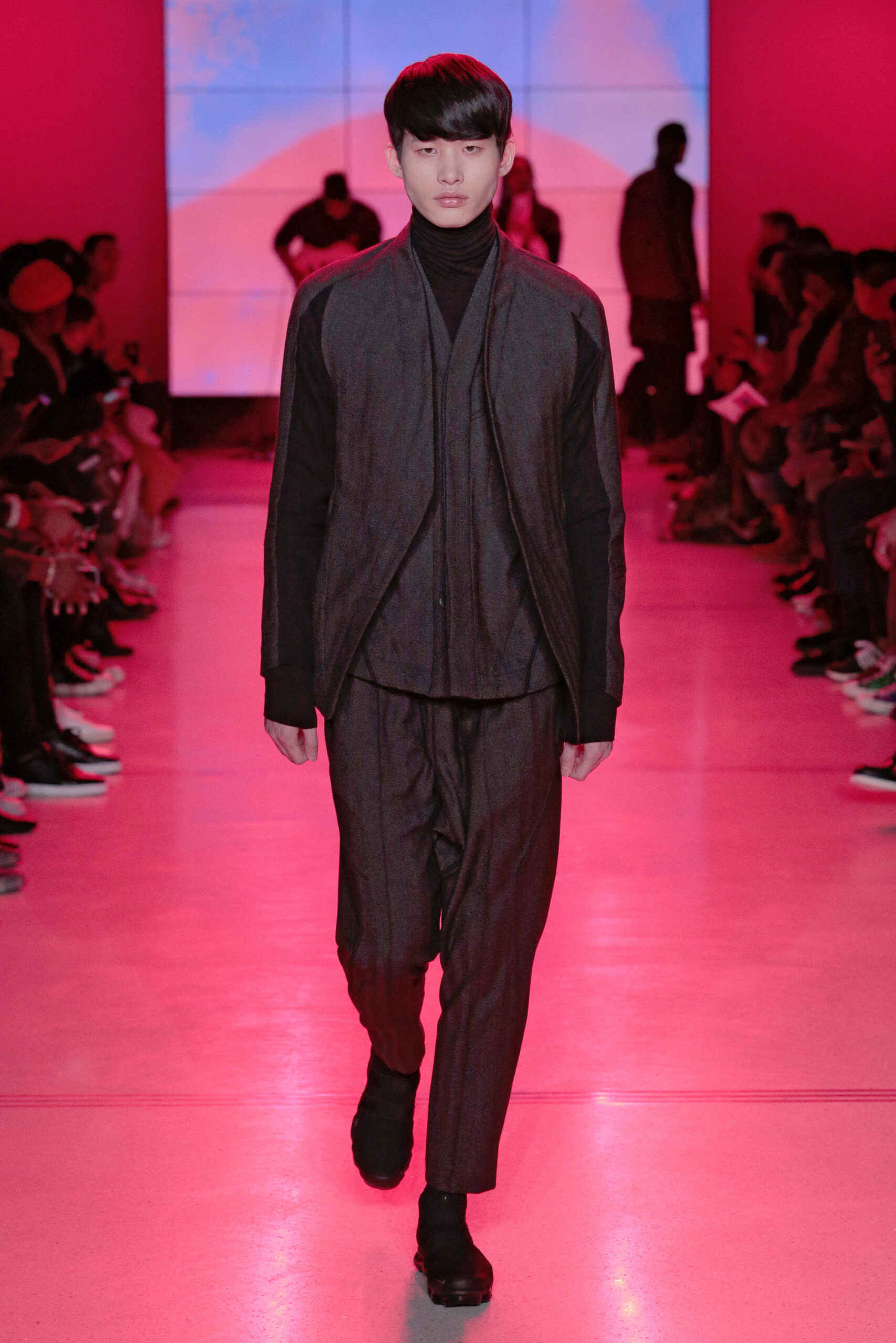 black wool relaxed jacket and pants