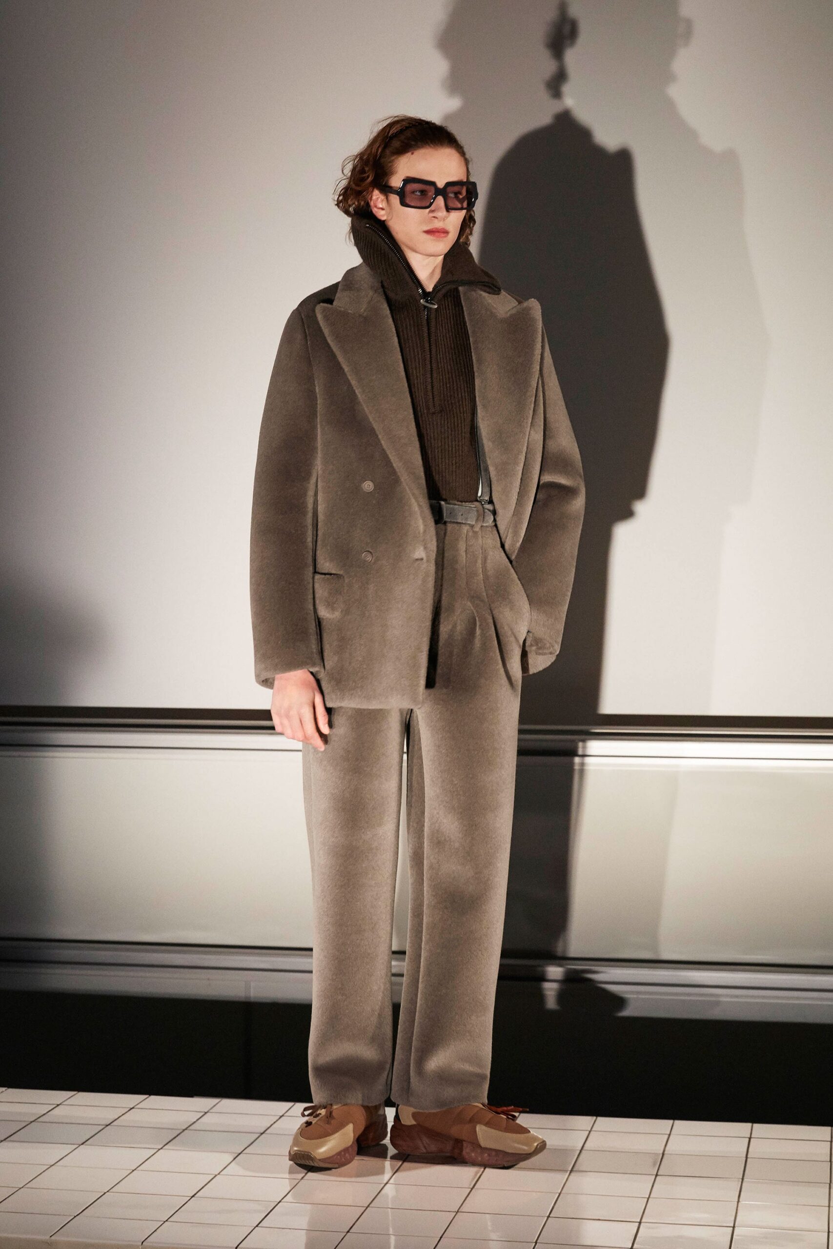 gray wool relaxed suit