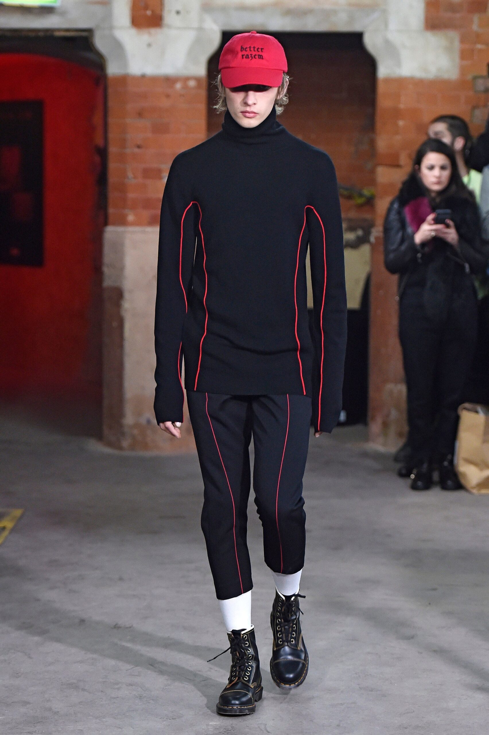 black fitted top and pants
