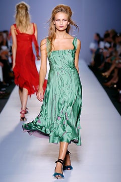 green and red silk dresses