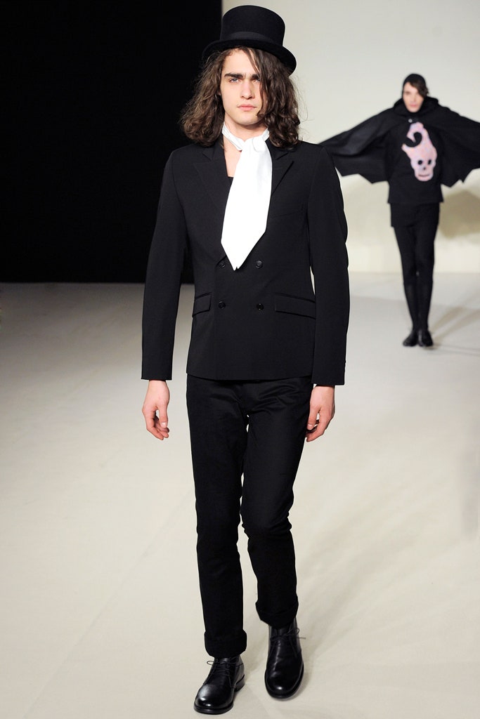 black tailored blazer with scarf