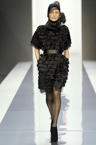 black silk pleated dress