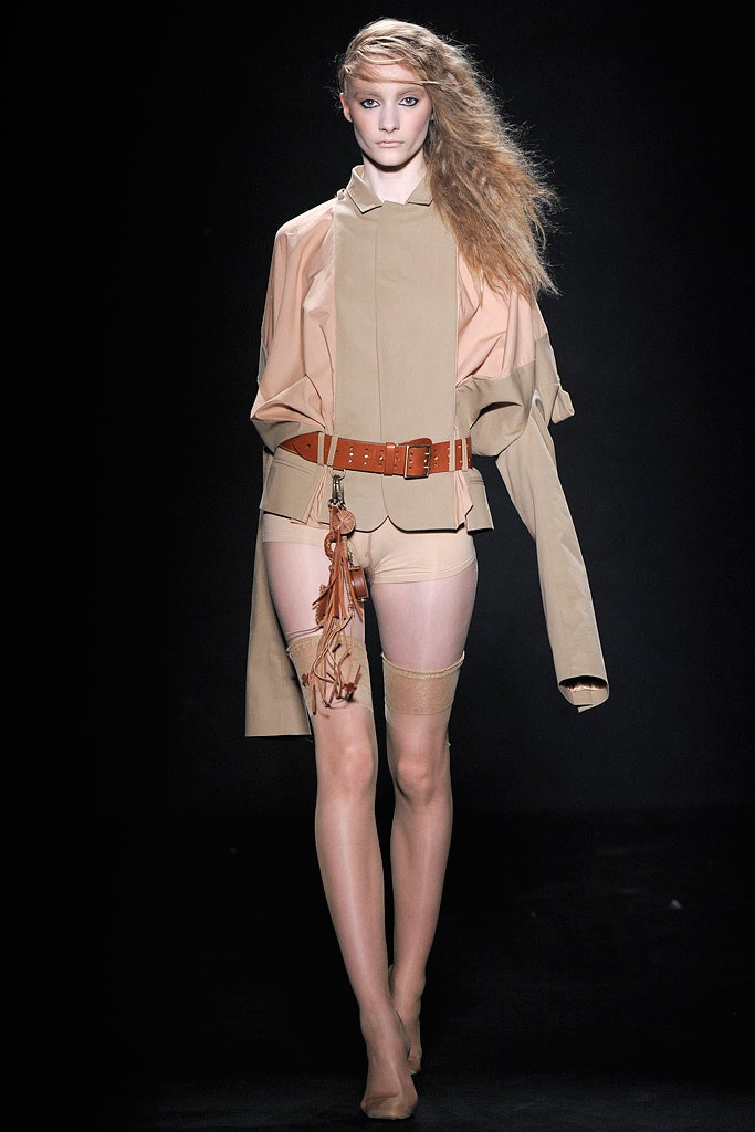 beige oversized jacket and shorts