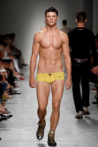 fitted yellow swimsuit