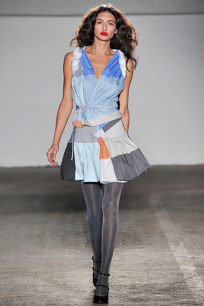 color-blocked mini dress