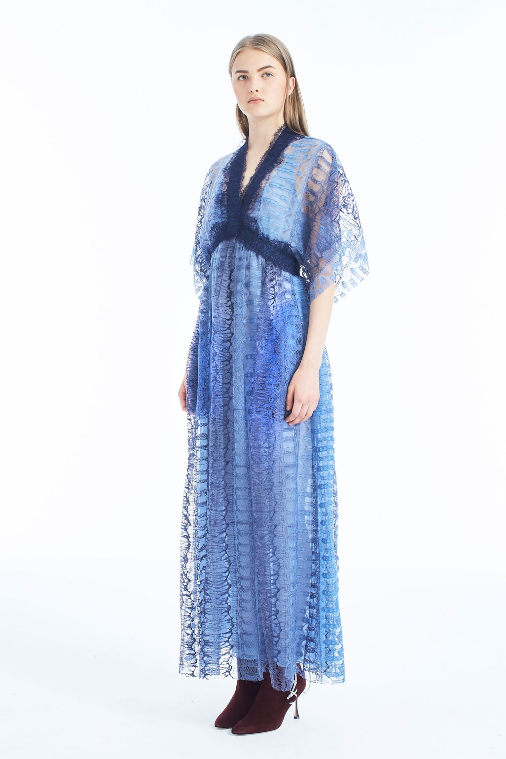 blue lace relaxed gown