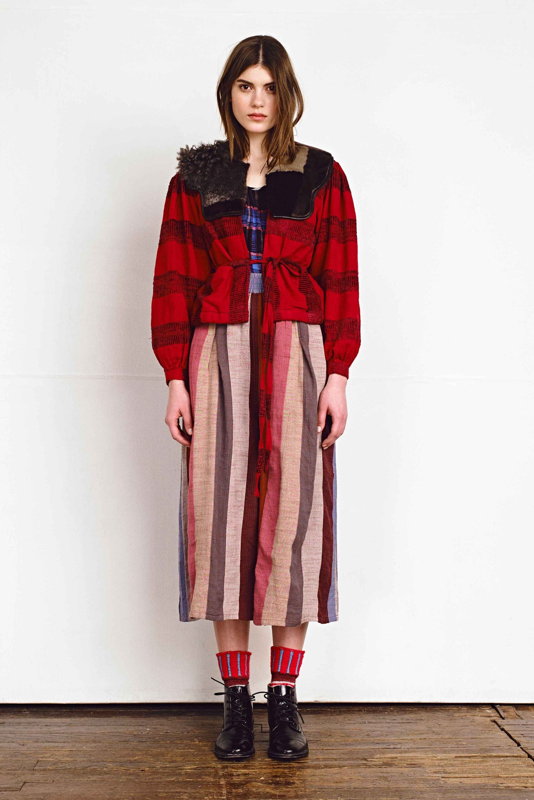 striped jacket and dress