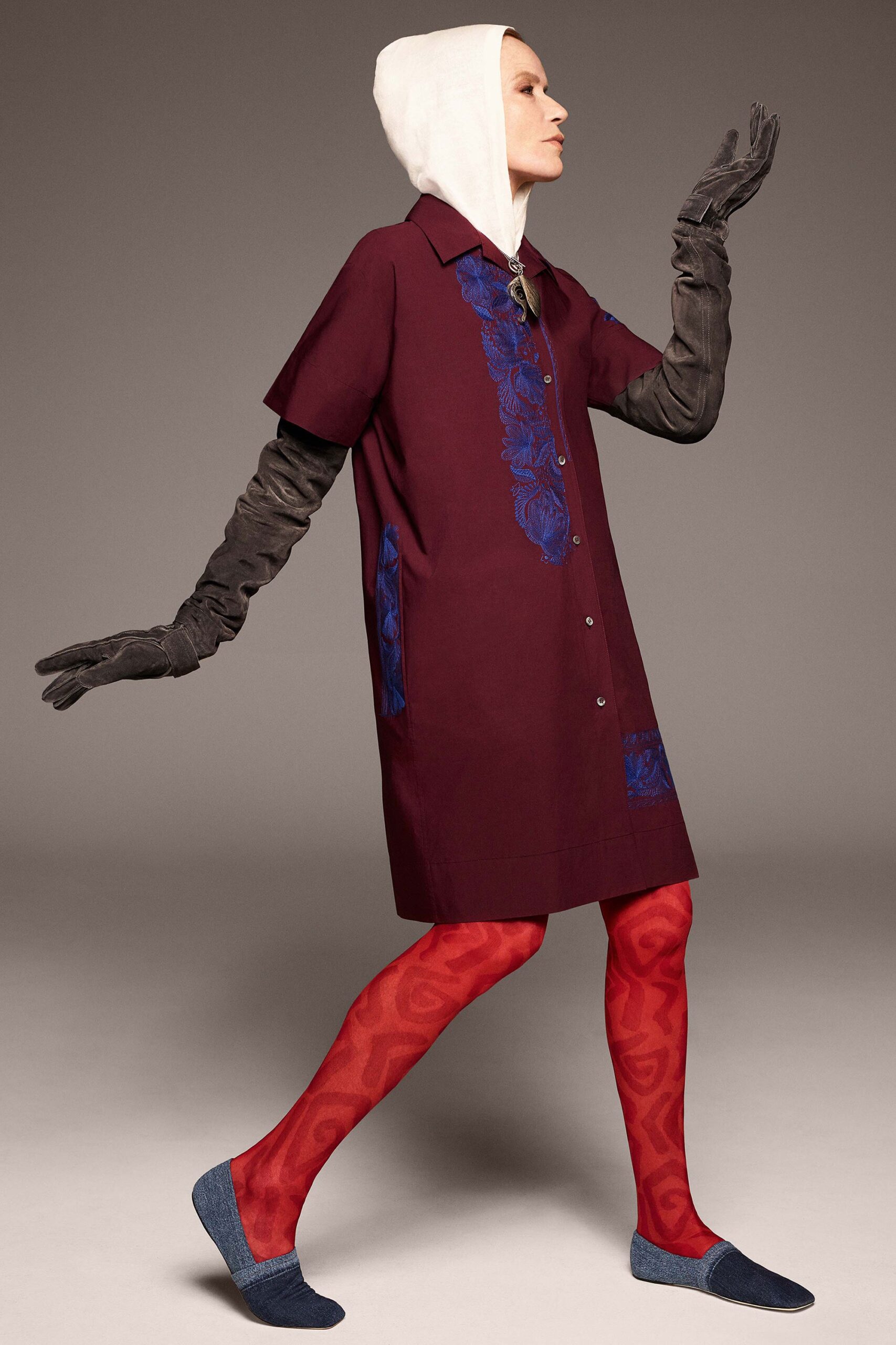maroon cotton short-sleeve collared relaxed buttoned short shirt-dress