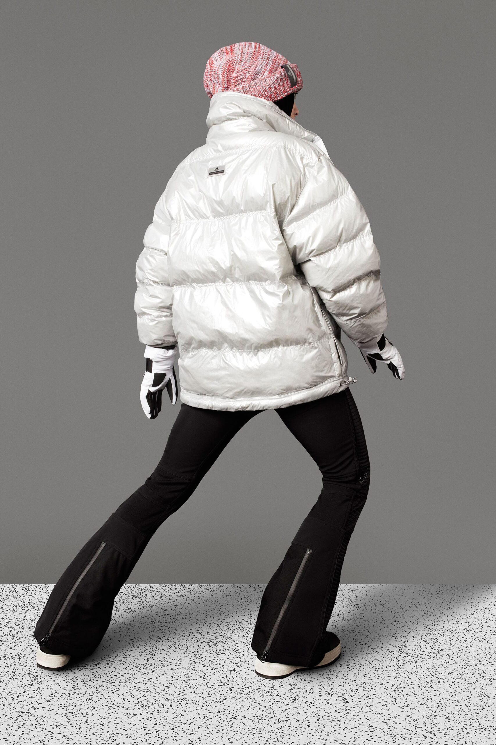 oversized white vinyl jacket