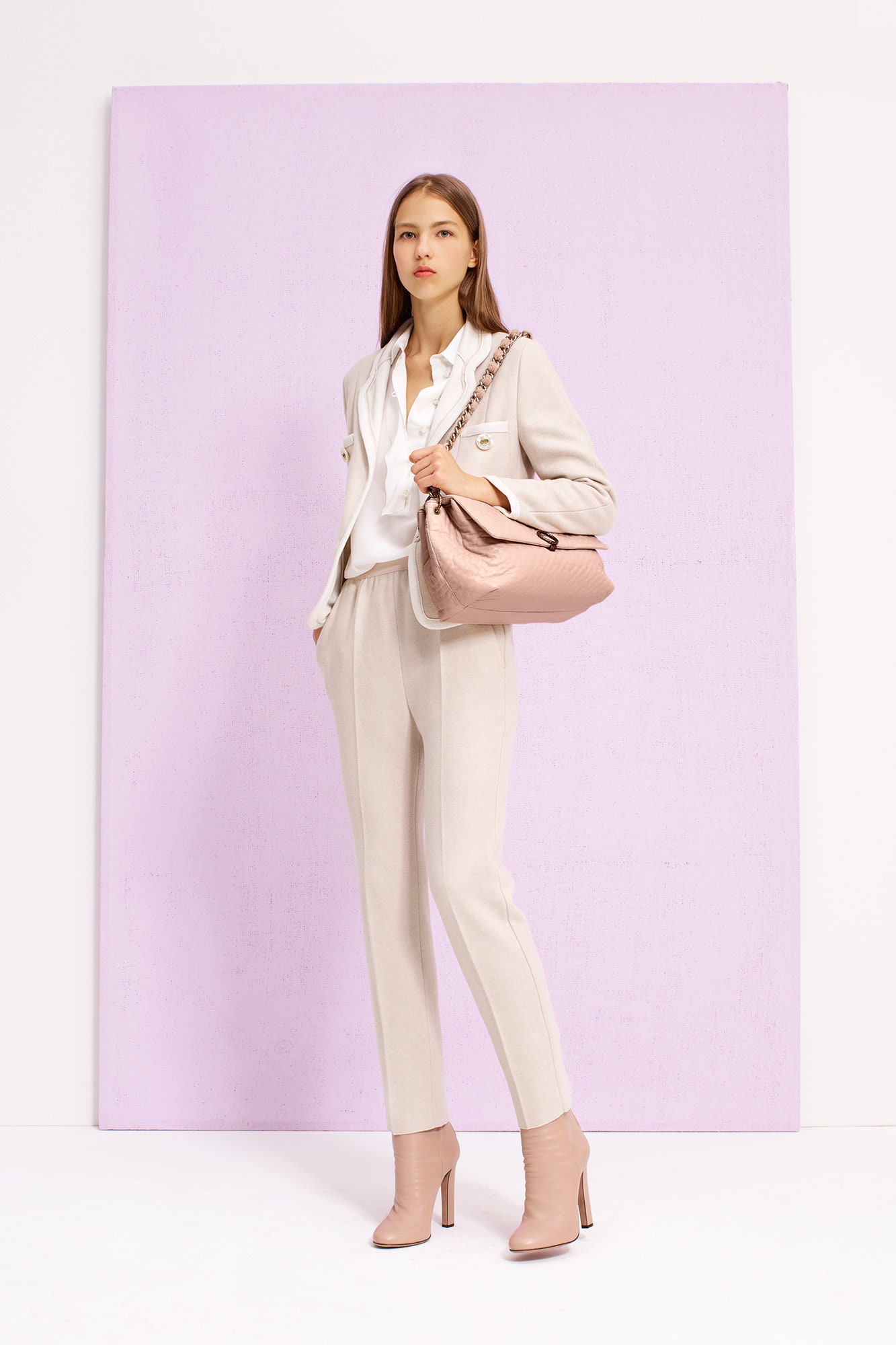 pink leather zippered bag
