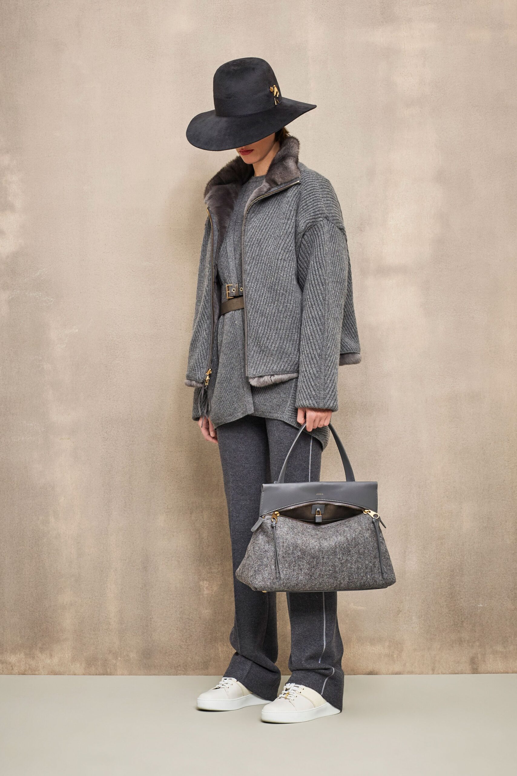 gray wool relaxed jacket and pants