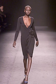 black silk fitted dress