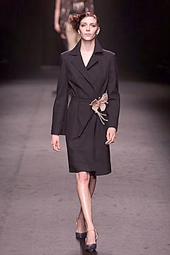 fitted black wool coat