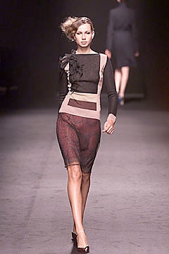 black and beige fitted dress