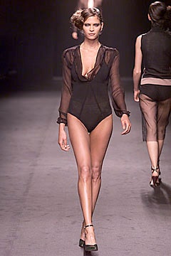 black silk fitted bodysuit
