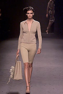 beige fitted knit top and shorts