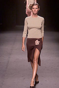 brown silk asymmetric slit fitted pleated skirt
