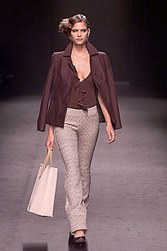 brown fitted jacket and pants