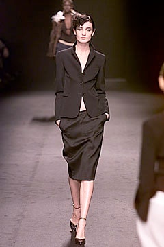 black tailored blazer and pencil skirt