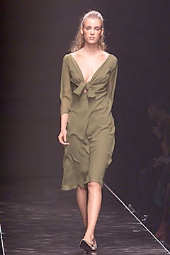 green silk fitted dress
