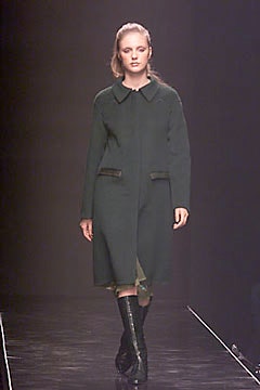 green wool relaxed coat