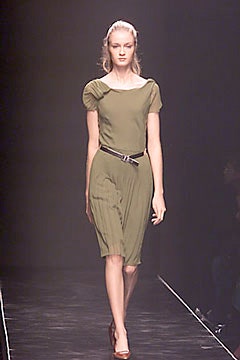 green fitted midi dress
