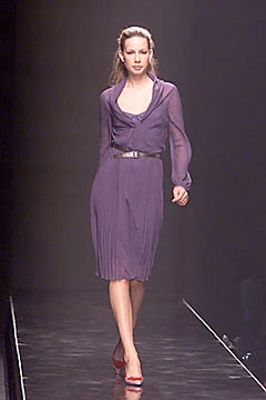 purple chiffon pleated dress
