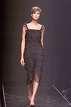black silk ruffled midi dress