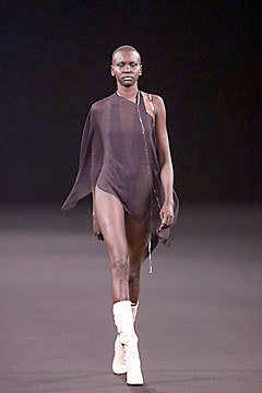 black sheer asymmetric dress