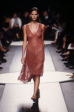 red silk sleeveless dress