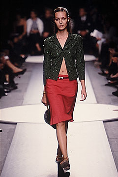 green cotton short-sleeve collared fitted embroidered jacket