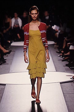 yellow ruffled midi dress with cardigan